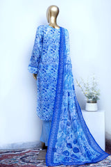 Bin Saeed Stitched 3 Piece Exclusive Printed Lawn Vol-17 Suit-LSM-3425-S.BLUE