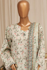 Bin Saeed Stitched 3 Piece Printed Lawn With Farshi Shalwar Vol-04 Suit-LSM-3427-PISTA