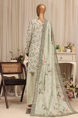 Bin Saeed Stitched 3 Piece Printed Lawn With Farshi Shalwar Vol-04 Suit-LSM-3427-PISTA