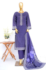 Bin Saeed Stitched 3 Piece Exclusive Printed Lawn Vol-17 Suit-LSM-3433-PURPLE