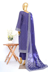 Bin Saeed Stitched 3 Piece Exclusive Printed Lawn Vol-17 Suit-LSM-3433-PURPLE