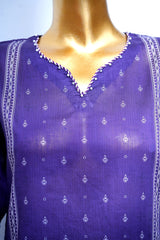 Bin Saeed Stitched 3 Piece Exclusive Printed Lawn Vol-18 Suit-LSM-3437-PURPLE