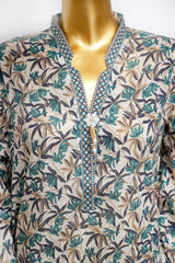 Bin Saeed Stitched 3 Piece Printed Lawn With Farshi Shalwar Vol-04 Suit-LSM-3445-SKIN