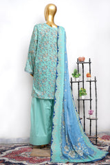 Bin Saeed Stitched 3 Piece Printed Lawn With Farshi Shalwar Vol-04 Suit-LSM-3449-FEROZI