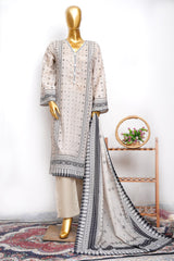 Bin Saeed Stitched 3 Piece Exclusive Printed Lawn Vol-18 Suit-LSM-3451-SKIN