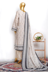 Bin Saeed Stitched 3 Piece Exclusive Printed Lawn Vol-18 Suit-LSM-3451-SKIN
