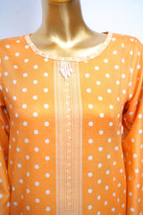 Bin Saeed Stitched 3 Piece Exclusive Printed Lawn Vol-18 Suit-LSM-3454-MUSTARD