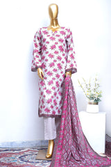 Bin Saeed Stitched 3 Piece Exclusive Printed Lawn Vol-18 Suit-LSM-3456-SKIN
