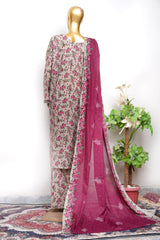 Bin Saeed Stitched 3 Piece Exclusive Printed Lawn Vol-18 Suit-LSM-3462-SKIN