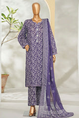 Bin Saeed Stitched 3 Piece Exclusive Printed Lawn Vol-01 Suit-LSM-2616 PURPLE