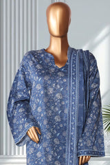 Bin Saeed Stitched 3 Piece Exclusive Printed Lawn Vol-02 Suit-LSM-2727-Blue