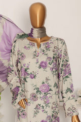 HZ Unstitched 3 Piece Wintry Linen Suit-LWP-1119