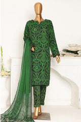 HZ Unstitched 3 Piece Wintry Linen Suit-LWP-1121