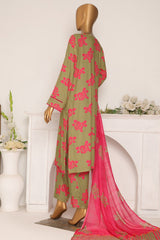 HZ Unstitched 3 Piece Wintry Linen Suit-LWP-1122