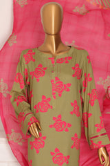 HZ Unstitched 3 Piece Wintry Linen Suit-LWP-1122