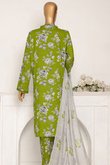 HZ Unstitched 3 Piece Wintry Linen Suit-LWP-1123