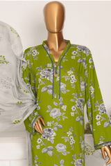 HZ Unstitched 3 Piece Wintry Linen Suit-LWP-1123