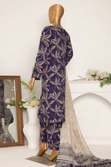 HZ Unstitched 3 Piece Wintry Linen Suit-LWP-1126