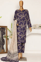HZ Unstitched 3 Piece Wintry Linen Suit-LWP-1126