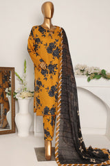 HZ Unstitched 3 Piece Wintry Linen Suit-LWP-1127