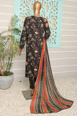 HZ Unstitched 3 Piece Wintry Linen Suit-LWP-1129