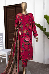 HZ Unstitched 3 Piece Wintry Linen Suit-LWP-1130