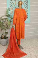 HZ Unstitched 3 Piece Wintry Linen Suit-LWP-1132