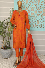HZ Unstitched 3 Piece Wintry Linen Suit-LWP-1132