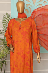 HZ Unstitched 3 Piece Wintry Linen Suit-LWP-1132