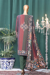 Linen Wintry By HZ Unstitched 3 Piece Linen With Shawl Suit-LWS-1135