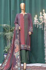 Linen Wintry By HZ Unstitched 3 Piece Linen With Shawl Suit-LWS-1135
