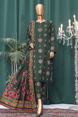 Linen Wintry By HZ Unstitched 3 Piece Linen With Shawl Suit-LWS-1137
