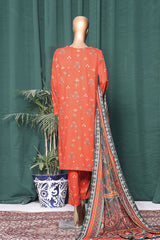 Linen Wintry By HZ Unstitched 3 Piece Linen With Shawl Suit-LWS-1138