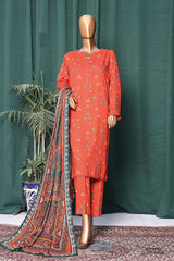 Linen Wintry By HZ Unstitched 3 Piece Linen With Shawl Suit-LWS-1138