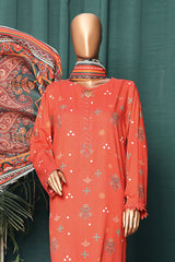 Linen Wintry By HZ Unstitched 3 Piece Linen With Shawl Suit-LWS-1138