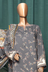 Linen Wintry By HZ Unstitched 3 Piece Linen With Shawl Suit-LWS-1143