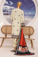Linen Wintry By HZ Unstitched 3 Piece Printed Linen Vol-02 Suit-LWS-1162-White