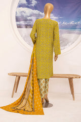 Linen Wintry By HZ Unstitched 3 Piece Printed Linen Vol-02 Suit-LWS-1160