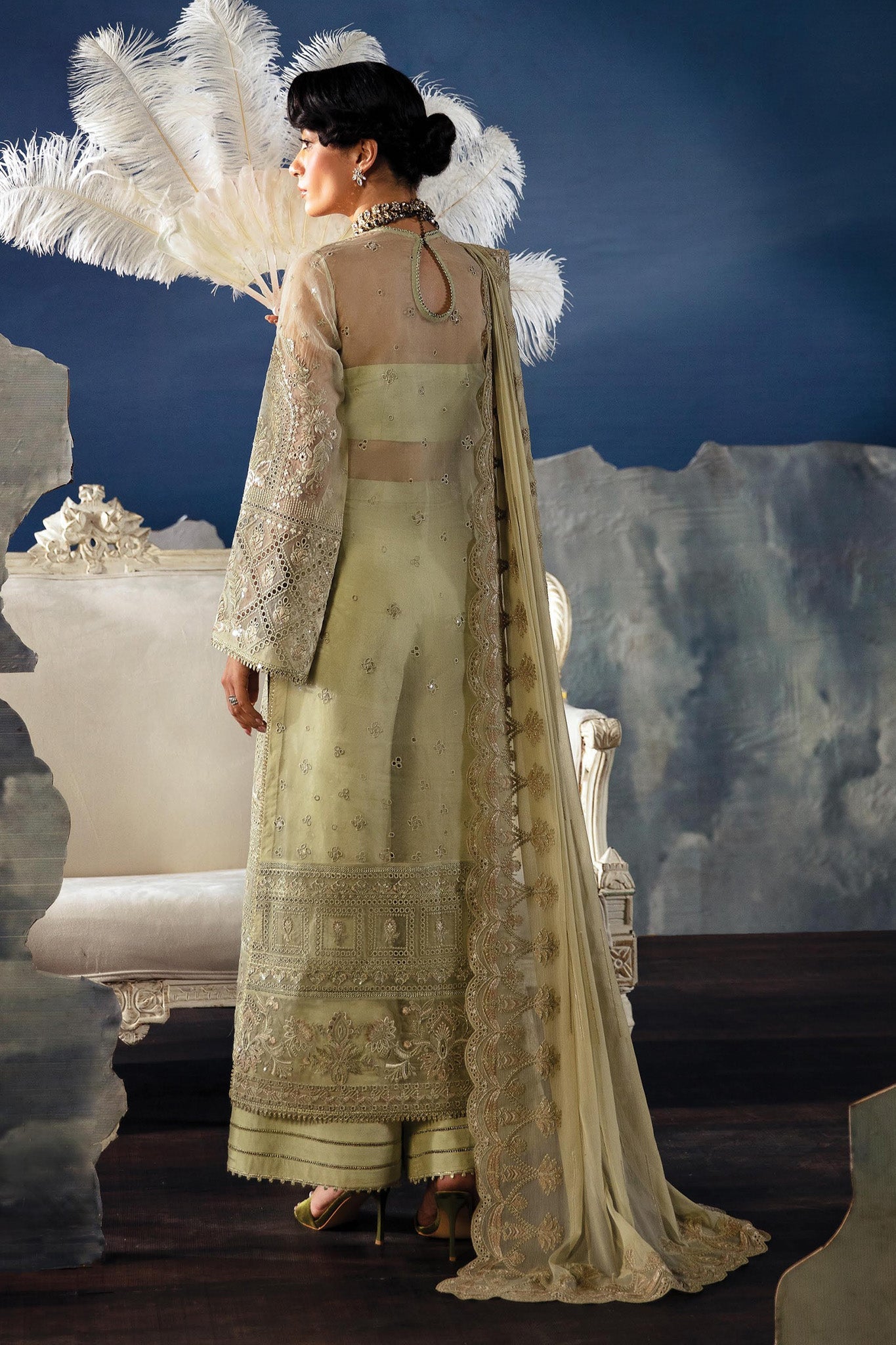 La Fuchsia By Afrozeh Unstitched 3 Piece Festive Formals Collection'2024-ALF-07-Zelena