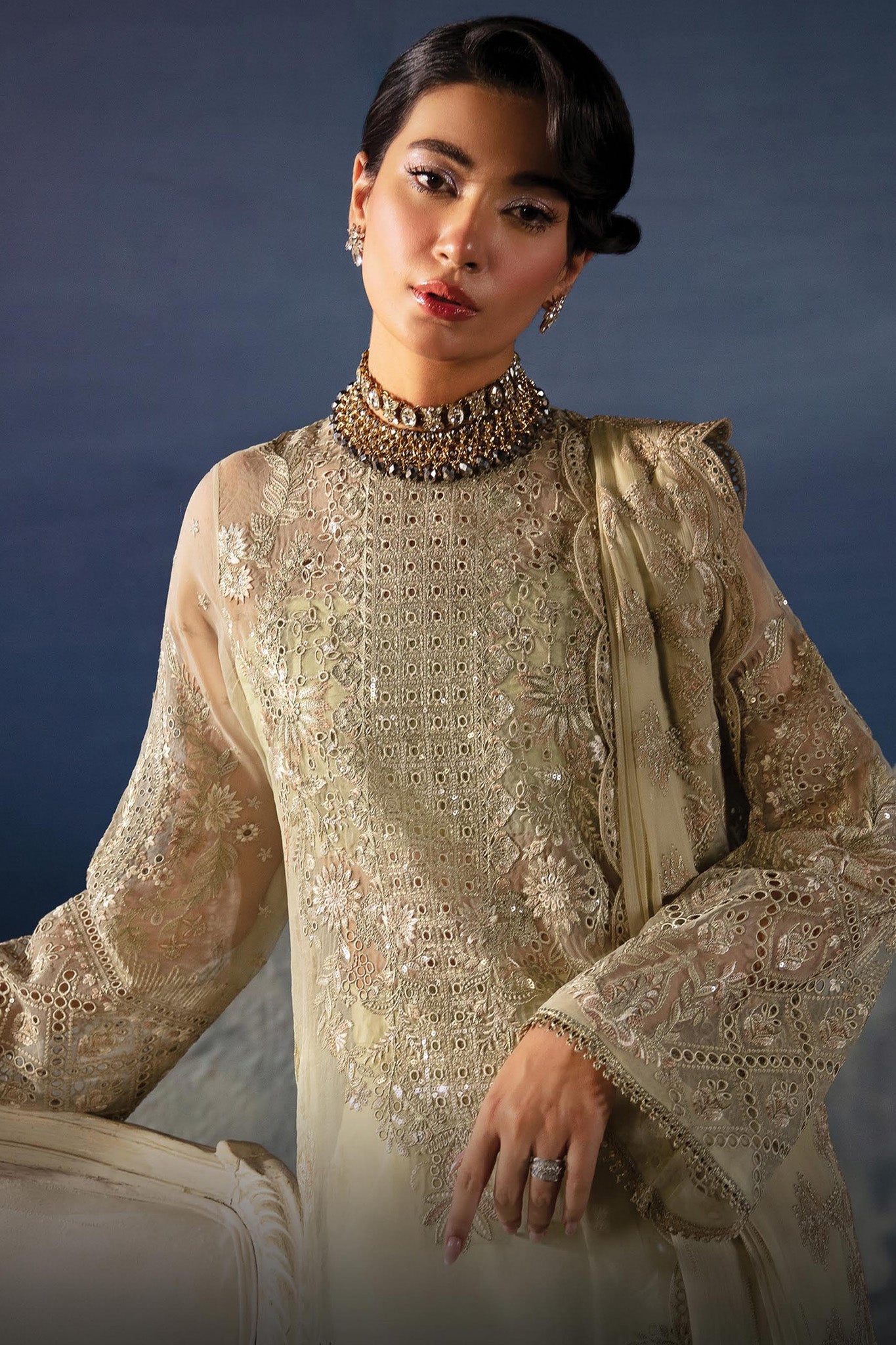 La Fuchsia By Afrozeh Unstitched 3 Piece Festive Formals Collection'2024-ALF-07-Zelena