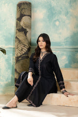 Monochrome By Inara Stitched 3 Piece Winter Suit-LAAIB DR-04
