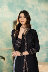 Monochrome By Inara Stitched 3 Piece Winter Suit-LAAIB DR-04