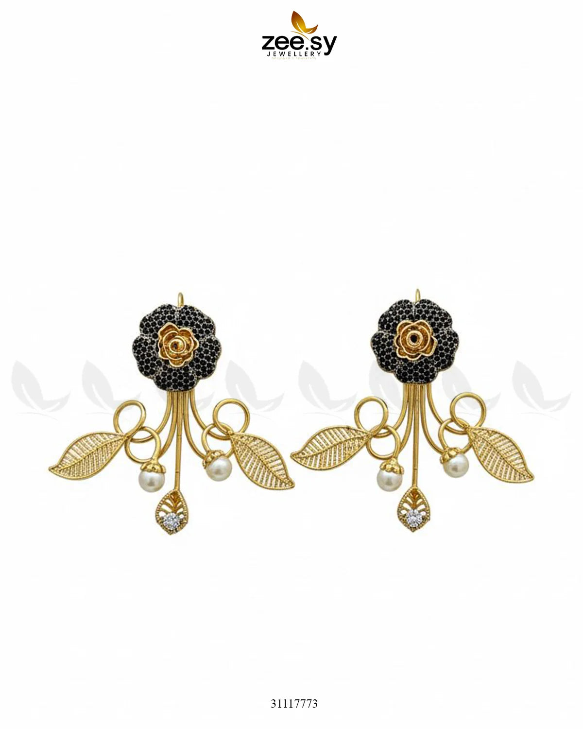 Laurel Earrings Black - Zeesy Jewellery