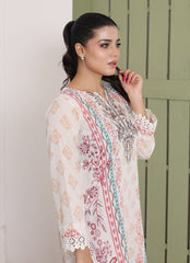 Daily Chic - Ahlam By Safa Textile Stitched 1 Piece Summer Shirt-Maroon Grace