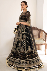 Meeral Luxe Unstitched 3 Piece Formals Collection'2025-149 Black Midnight - Meeral Luxe