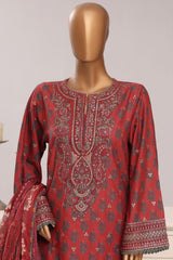 Regal By Sada Bahar Stitched 3 Piece Festive Emb Lawn Vol-03 Suit-EMB-1267 MAROON