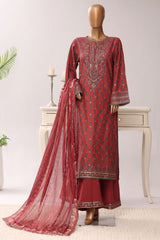 Regal By Sada Bahar Stitched 3 Piece Festive Emb Lawn Vol-03 Suit-EMB-1267 MAROON