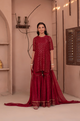 Noor E Mahal by Madiha Gohar Stitched Formals Suit-Layla e Mehr | Gharara Dress