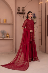 Noor E Mahal by Madiha Gohar Stitched Formals Suit-Layla e Mehr | Gharara Dress