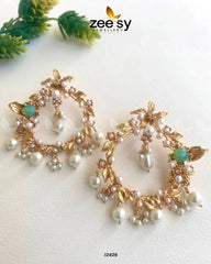 Leaf Earrings Mint Green - Zeesy Jewellery